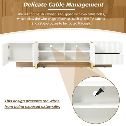 Luxury Fluted TV Stand White