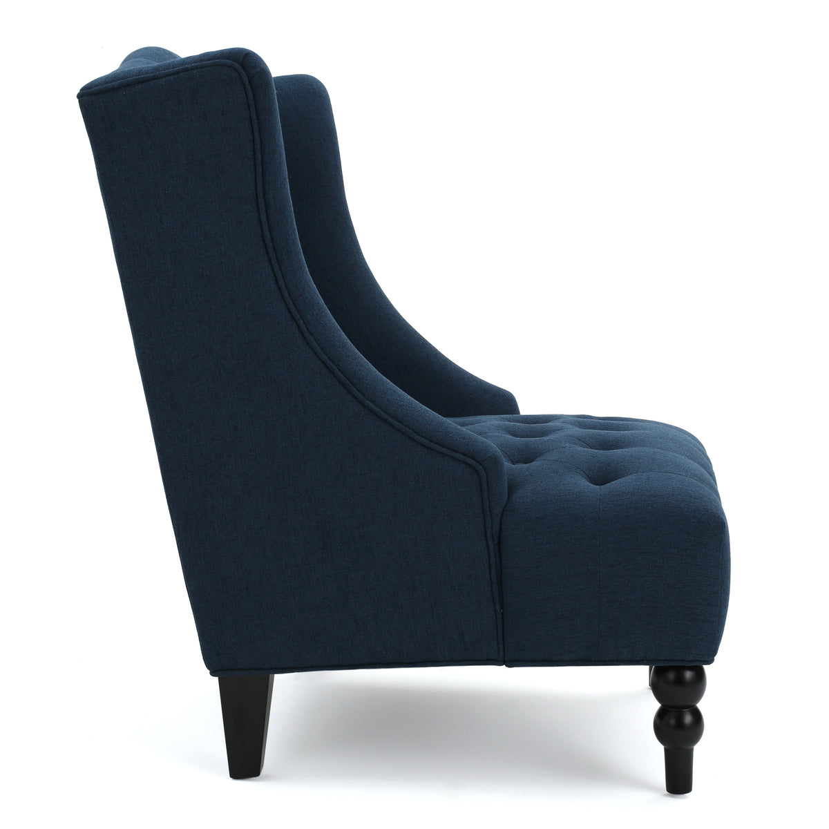 Upholstered Wingback Accent Chair Linen Beige