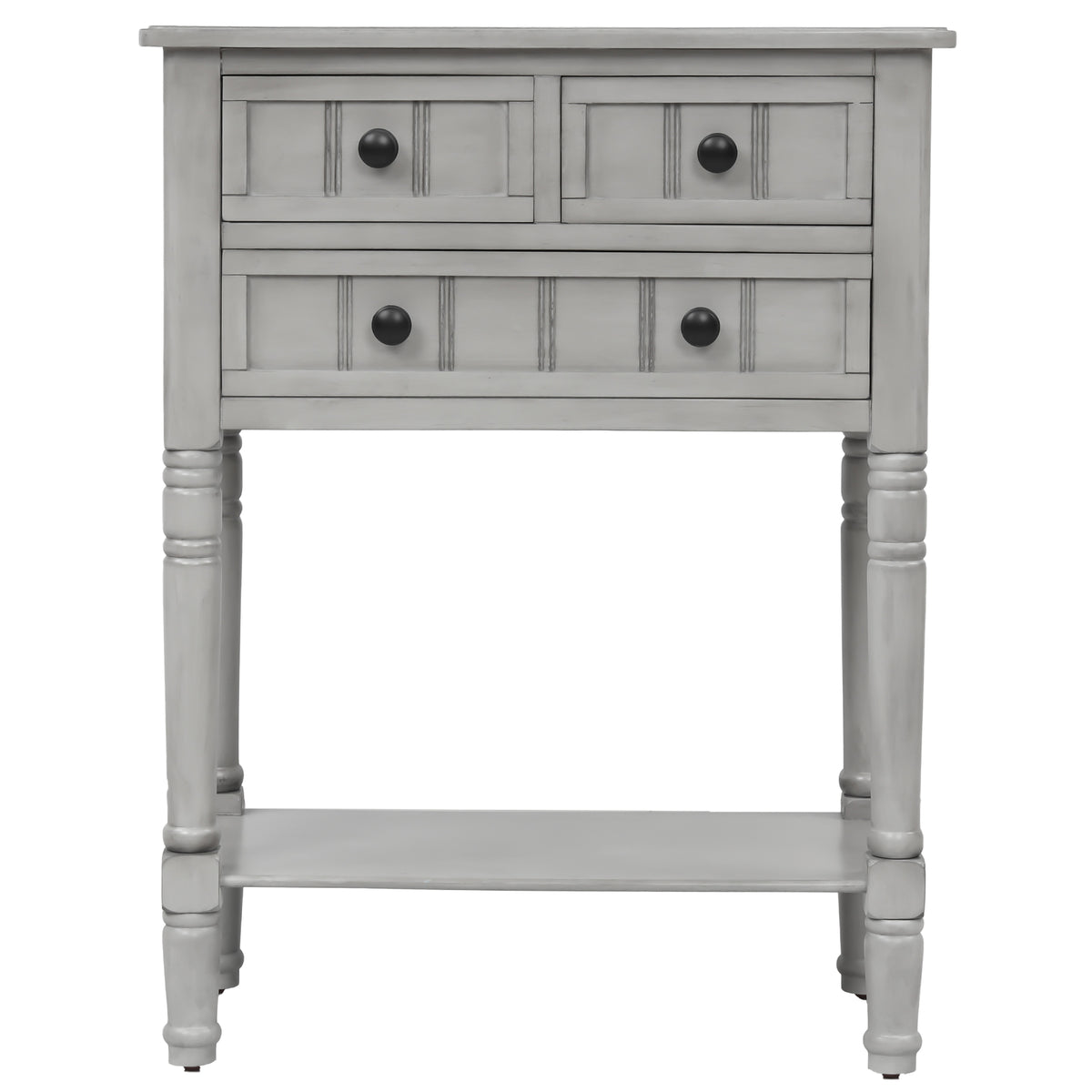 Narrow Console Desk – Grey Washed Finish