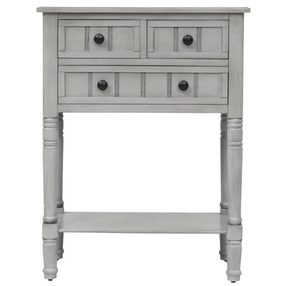 Narrow Console Desk – Grey Washed Finish