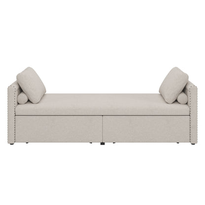 Linen Reclining Chaise Lounge – Beige
