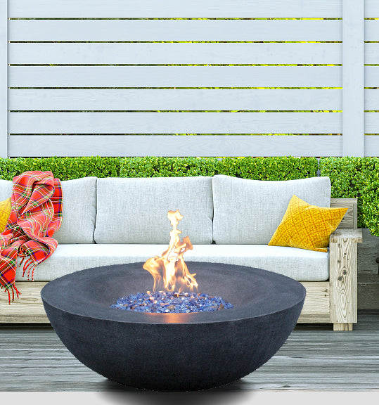 42-Inch Concrete Fire Pit Dark Gray