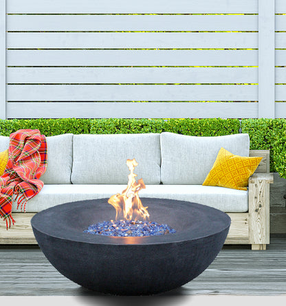 42-Inch Concrete Fire Pit Dark Gray