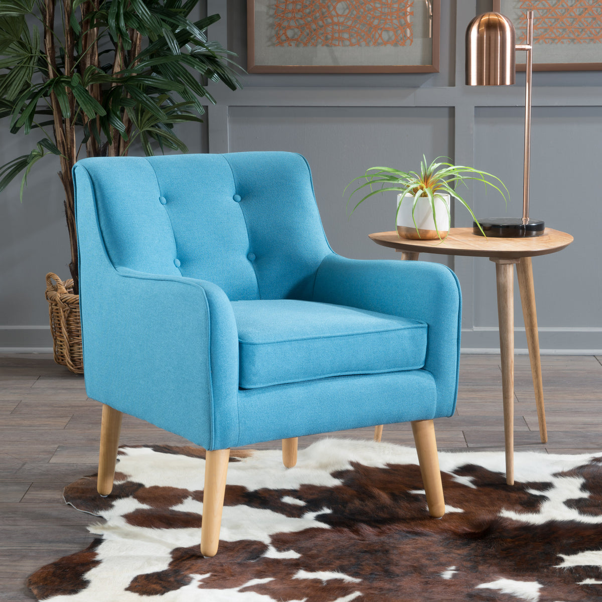 Teal Upholstered Accent Chair