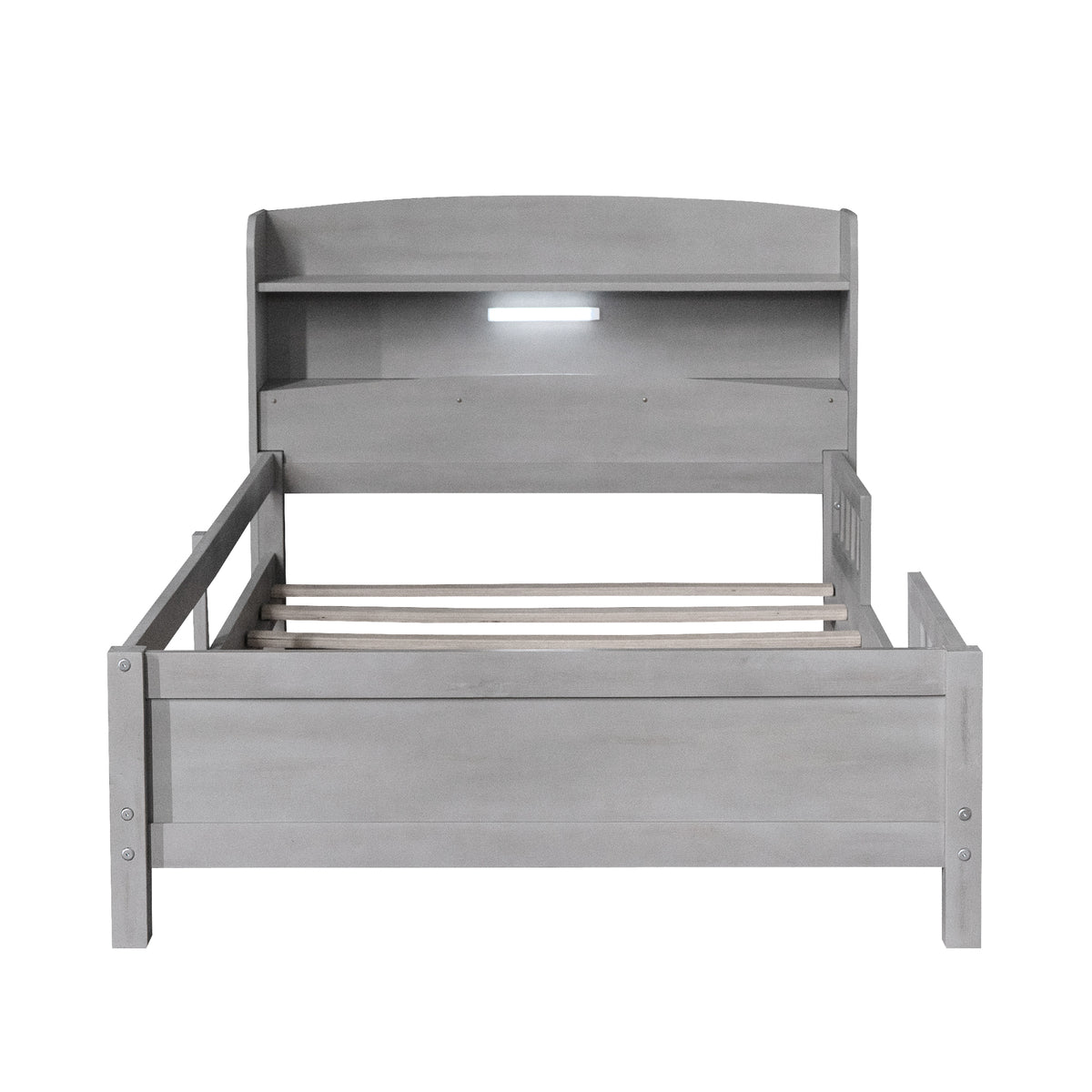 Wood Platform Bed Antique Gray