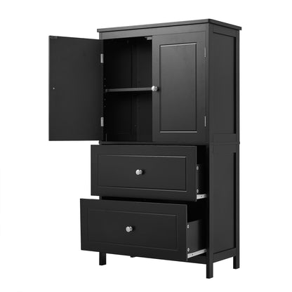 Black Bathroom Storage Cabinet with Drawers