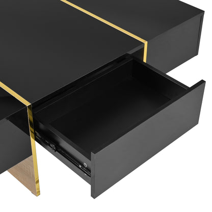 Modern Rectangular Sofa Table Black