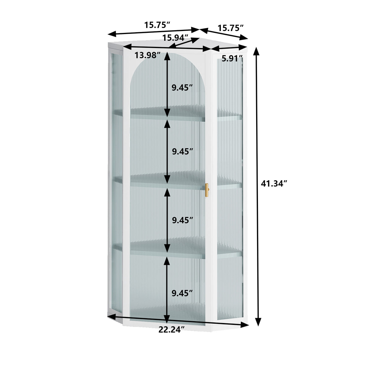 Glass Corner Wall Cabinet – White