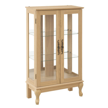 Dual Door Curio Display Cabinet with LED Light