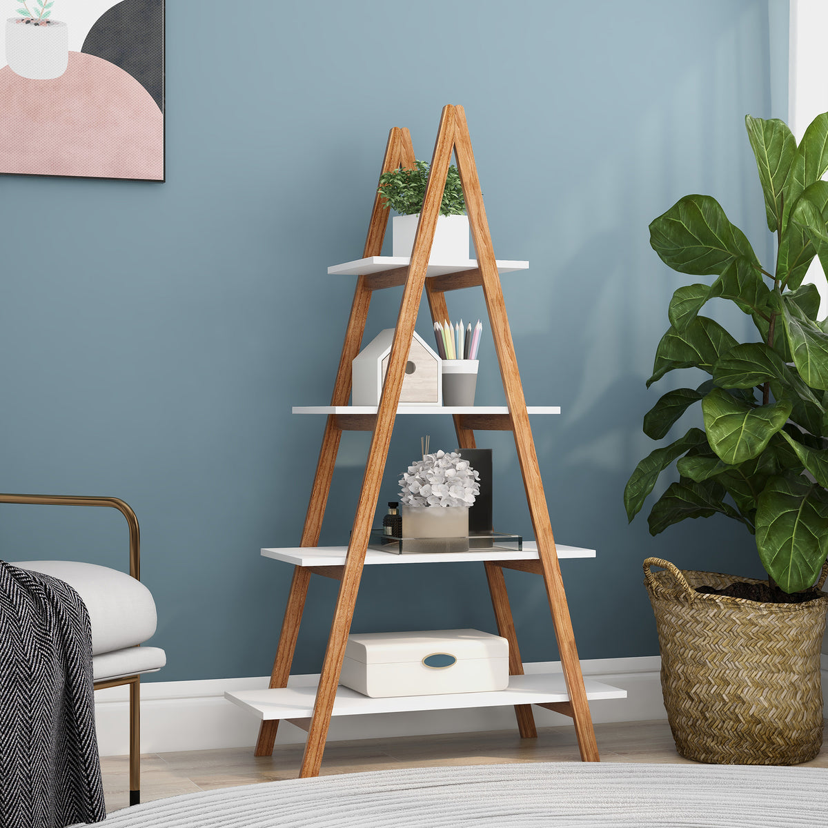 Oxford Bamboo Ladder Bookshelf
