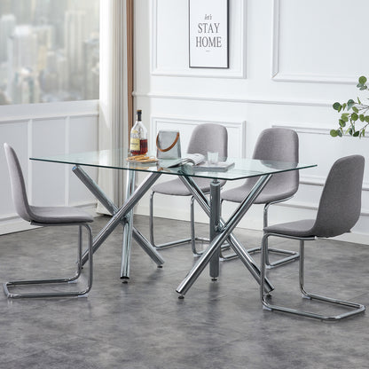 Modern Glass Dining Table – 71" Rectangular Table for 6-8 People