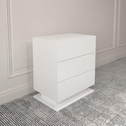 Modern 3-Drawer LED Bedside Table