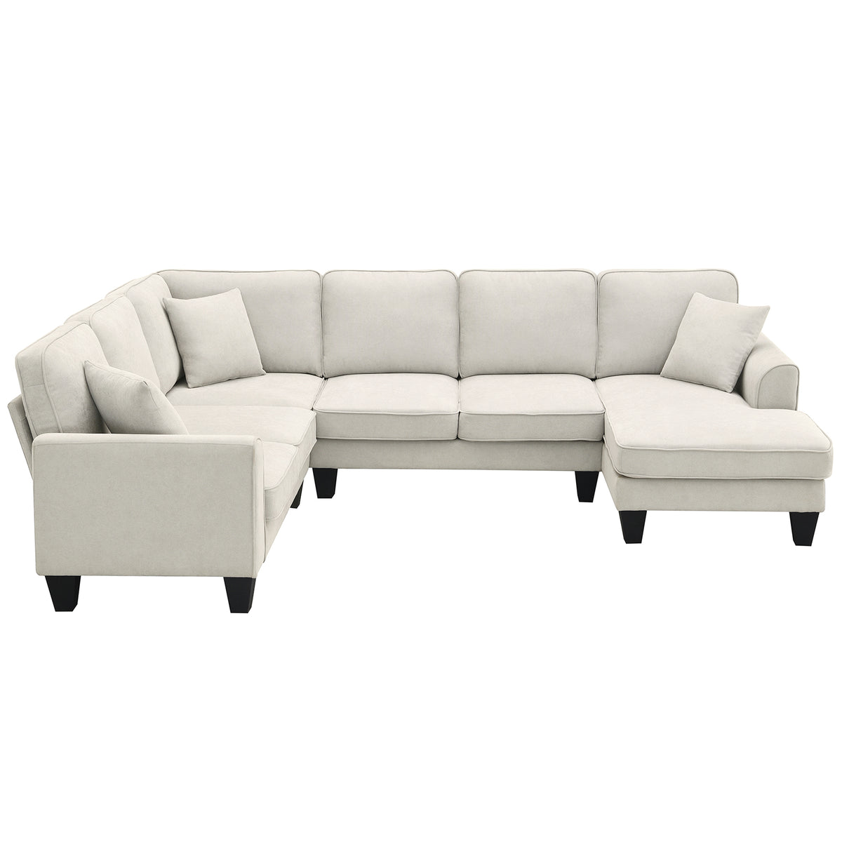 Modern Fabric Sectional Sofa – 7-Seater