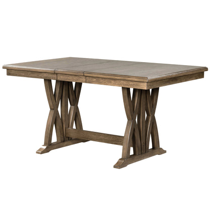 Dining Set with Cushioned Chairs Brown