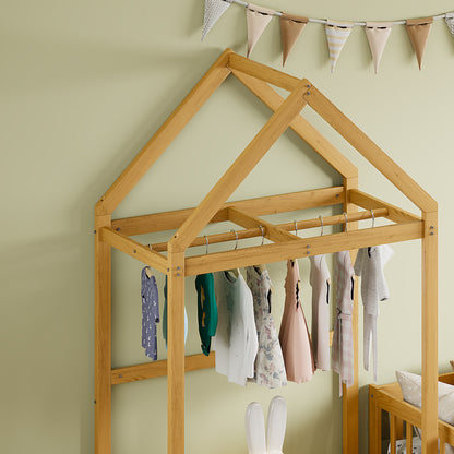 Twin Children’s Bed with Rack Natural