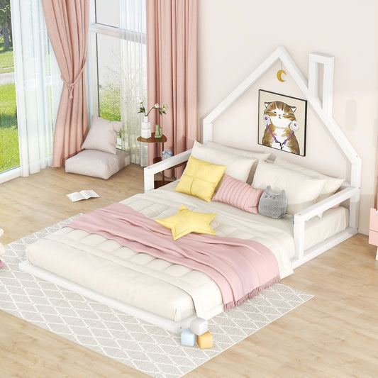 Full Platform Bed White