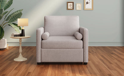 3-in-1 Sleeper Chair Bed Linen Tan
