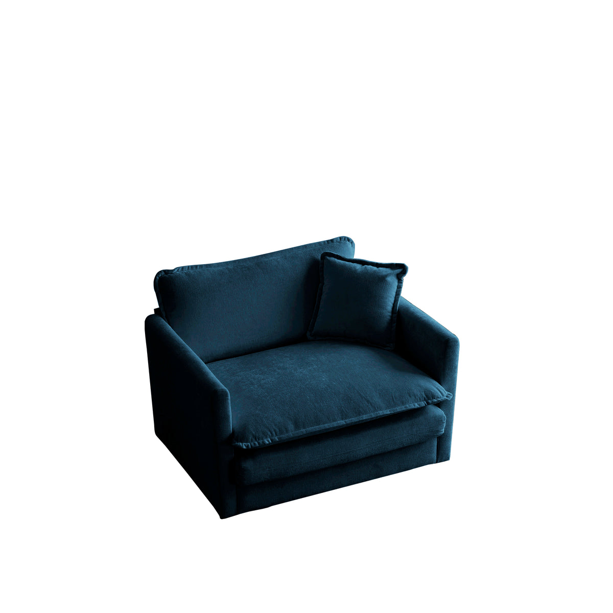 Comfy Single Sofa Chair Blue Chenille