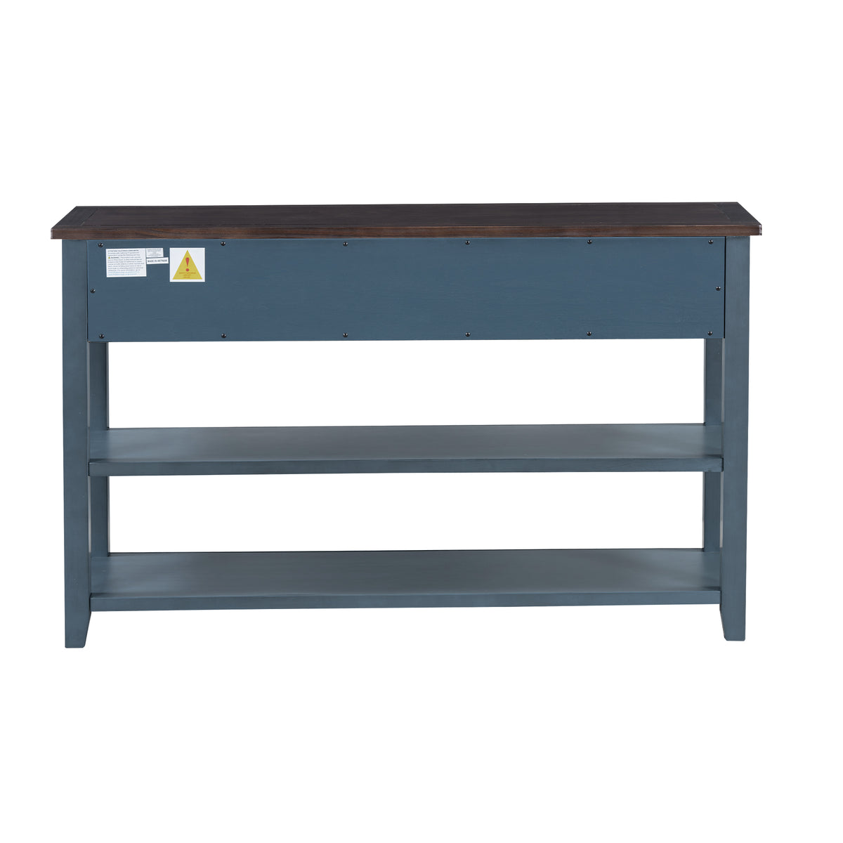 Retro Console Table with Shelves Navy Espresso