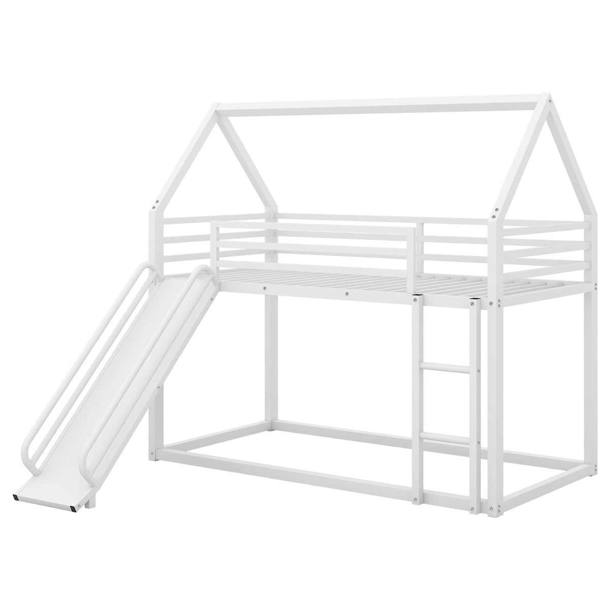 Twin House Bunk Bed White