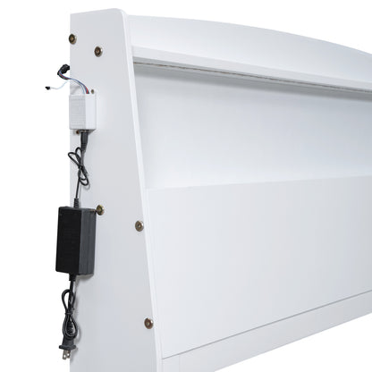 Full Storage Platform Bed White
