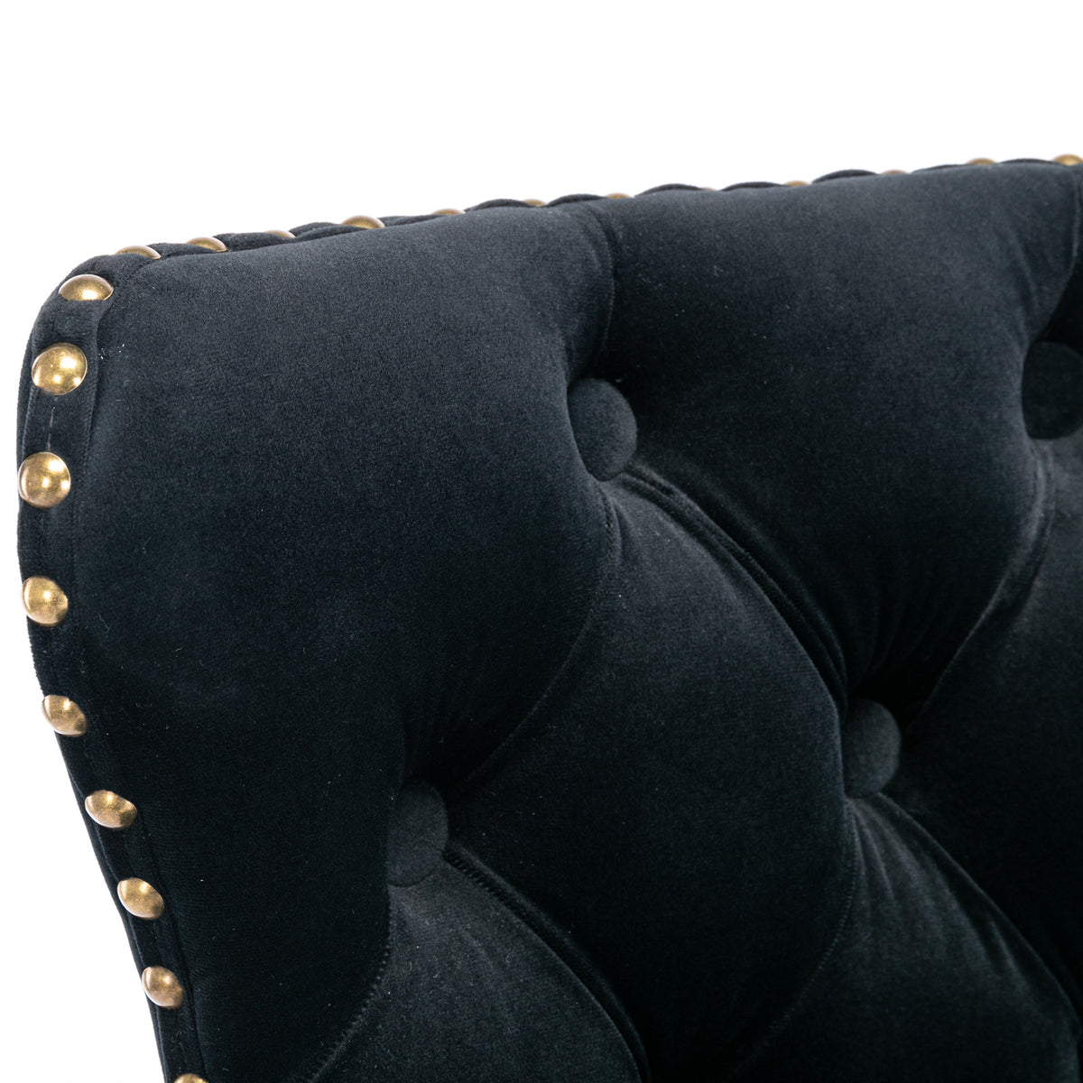 Swivel Velvet Bar Stool Set (2 pcs) – Black
