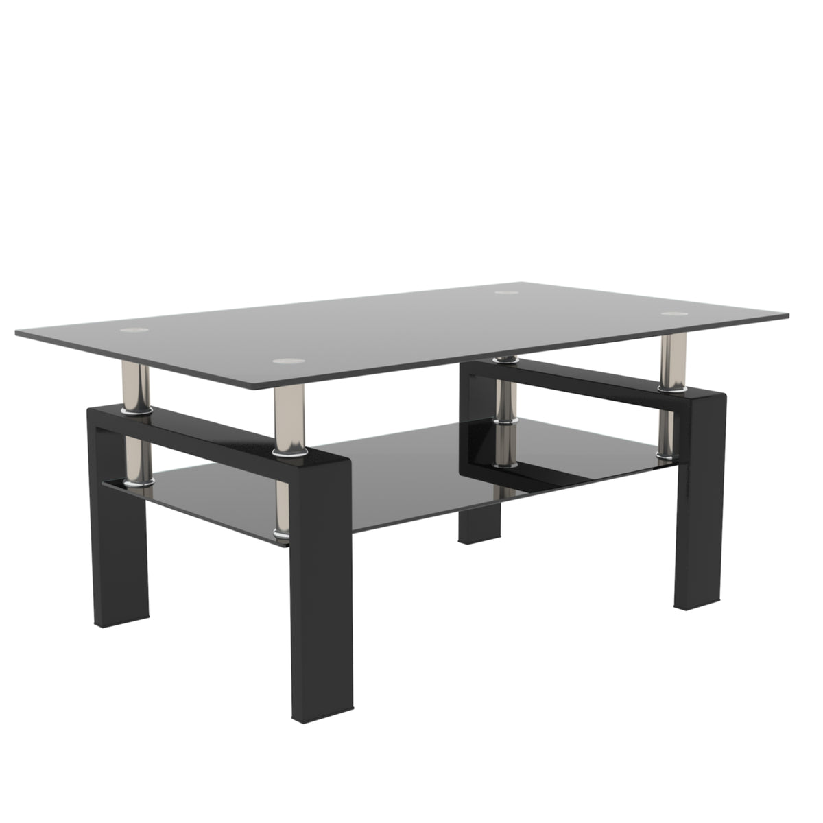 Rectangular Glass Coffee Table – Black