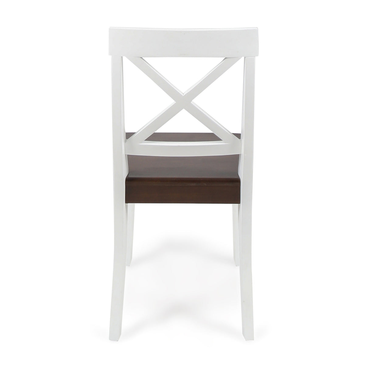 Roshan Farmhouse Dining Chair Set (2 pcs) – White & Walnut