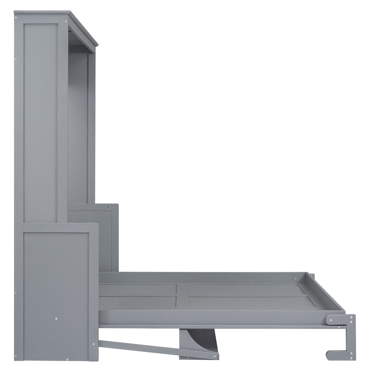 Queen Murphy Bed with Storage Gray
