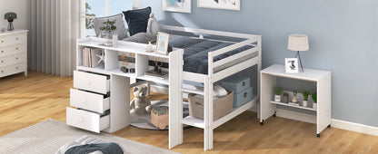 Low Loft Bed White