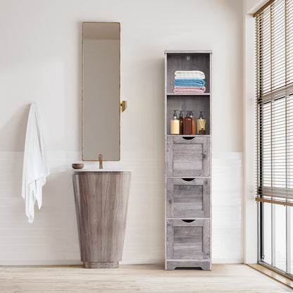 Slim Bathroom Storage Cabinet – Gray