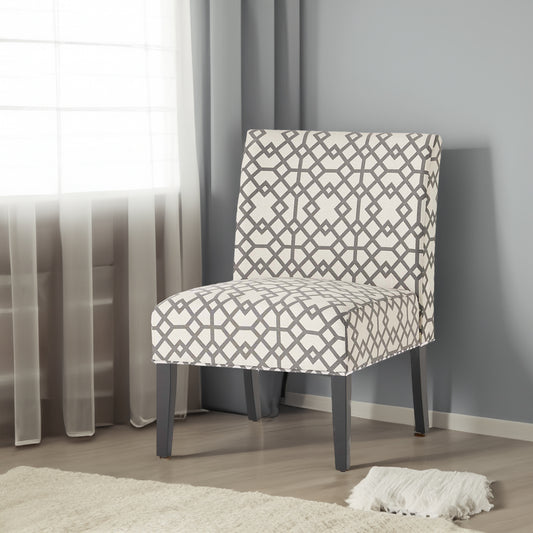 Modern Accent Chair – Cream Fabric