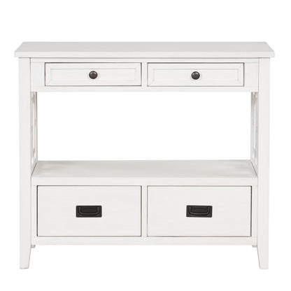 Farmhouse Console Table Antique White