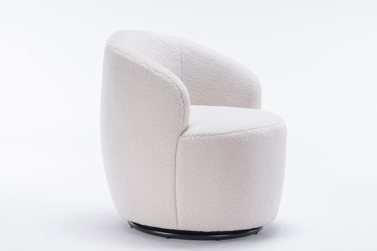 Teddy Fabric Accent Chair Ivory White