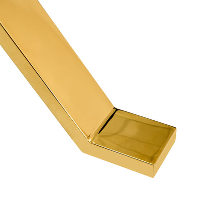 Glass Dining Table with Gold Metal Legs