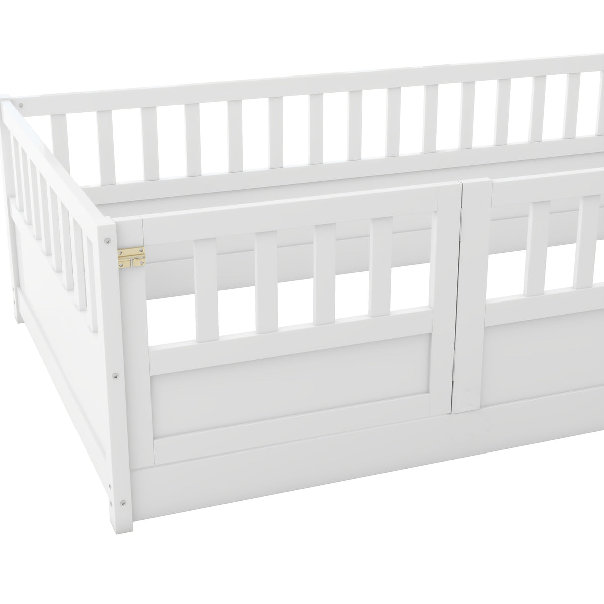 Montessori Floor Bed – White Wooden Frame