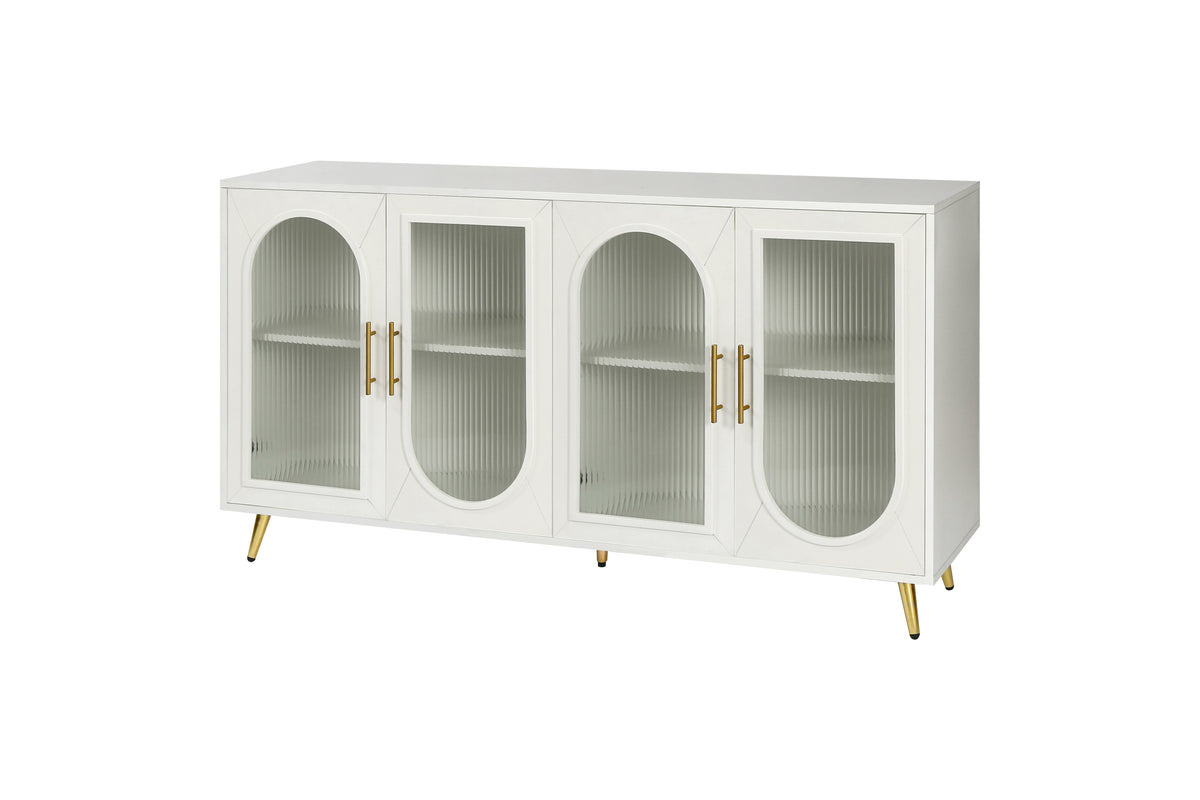 65” Wooden Media Console – Adjustable Shelves