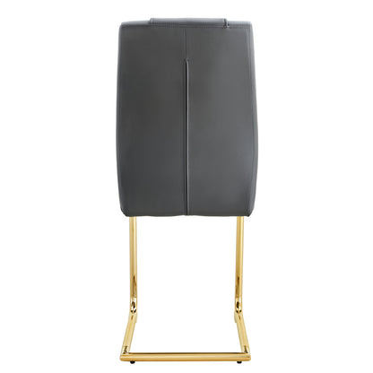 Faux Leather Dining Chairs Set of 4 Gray