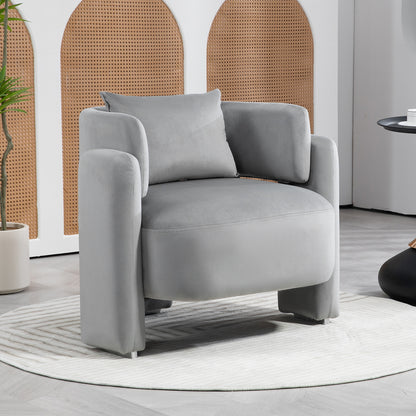 Velvet Single Sofa Chair – Grey