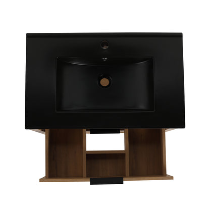 30-Inch Vanity with 2 Drawers Black Finish