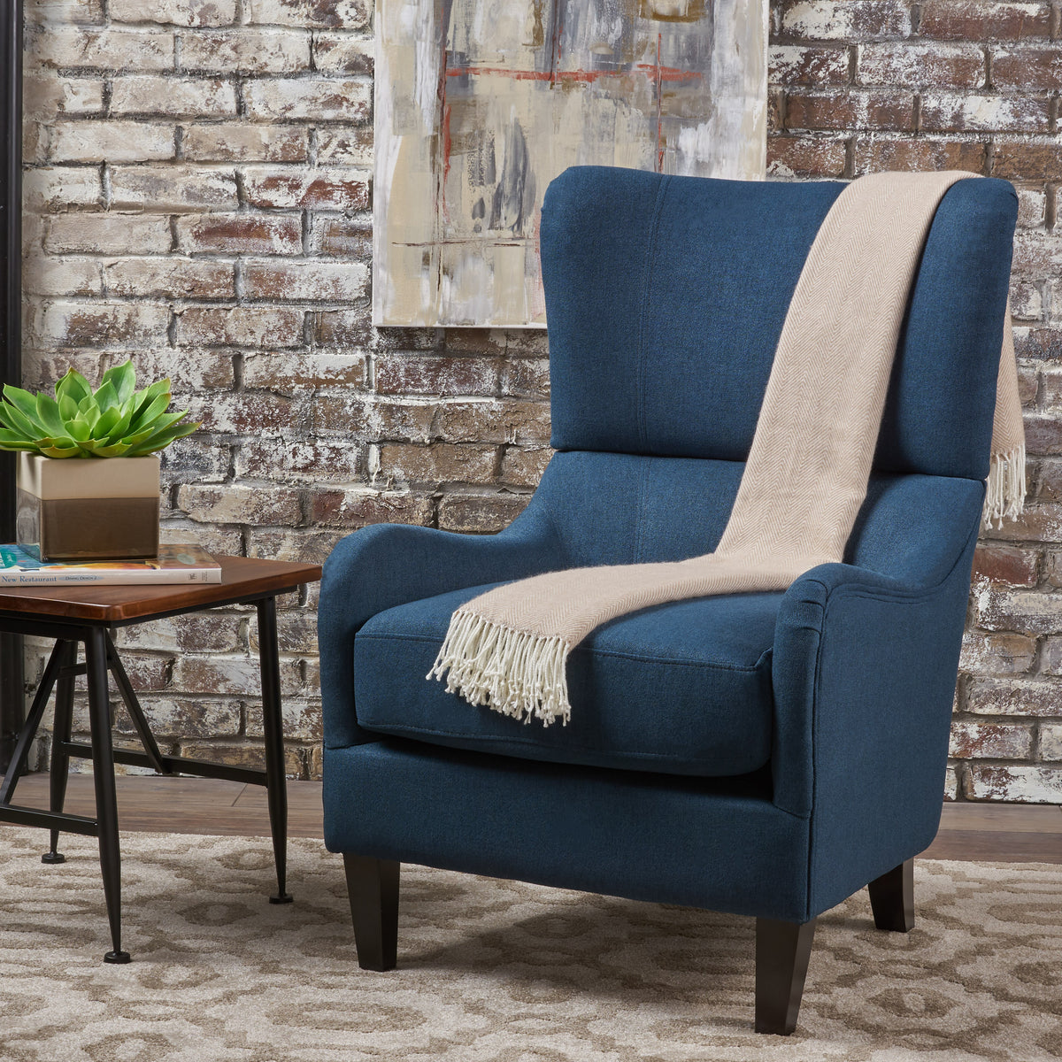 Hi-Back Quentin Sofa Chair Beige Linen