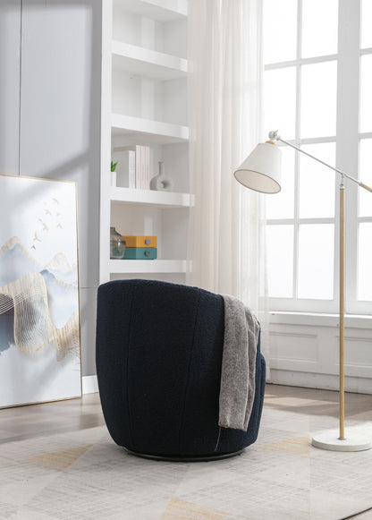 Teddy Barrel Accent Chair – Navy Blue