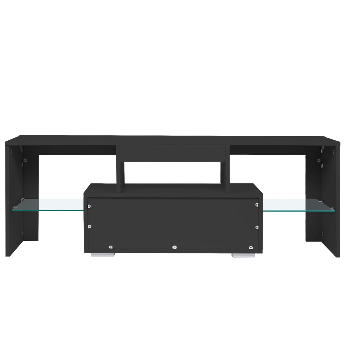 Modern TV Console with LED Storage Gray