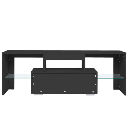 Modern TV Console with LED Storage Gray