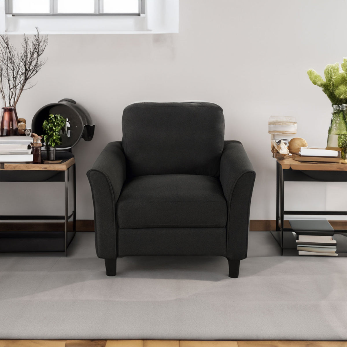 Recliner Armchair Black Finish