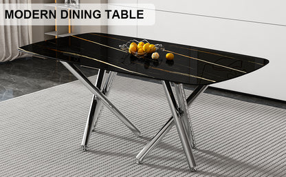 Large Minimalist Dining Table Gray