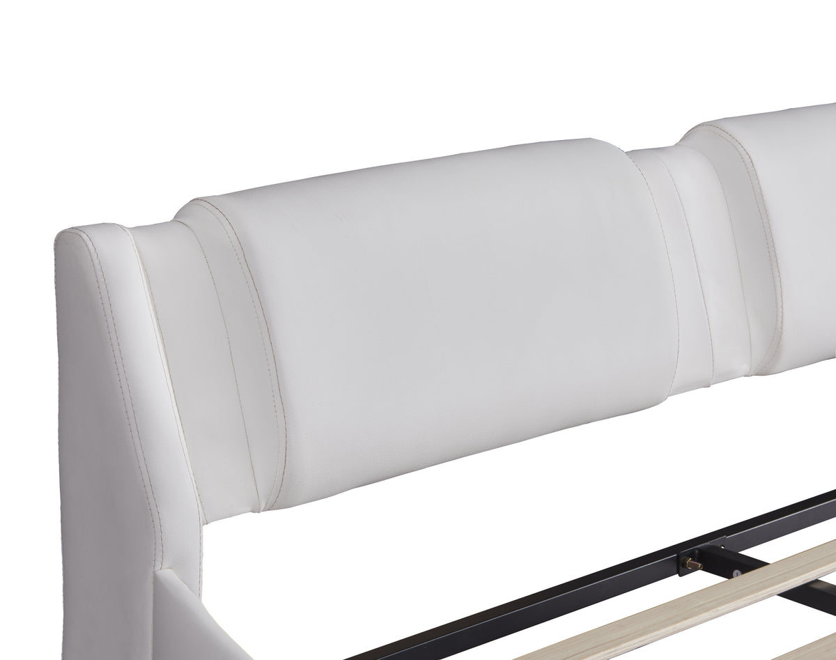 Full Upholstered Platform Bed with LED Lights