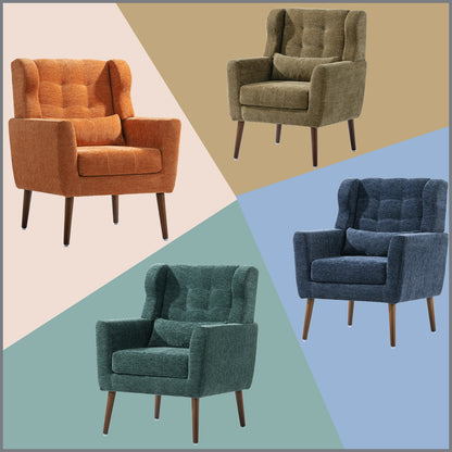 Upholstered Modern Accent Chair Foam Filled Gray