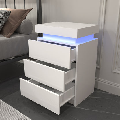 Lumina 3-Drawer LED Nightstand