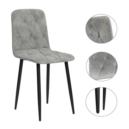 Upholstered Dining Chair Set (4 pcs) – Chrome Legs